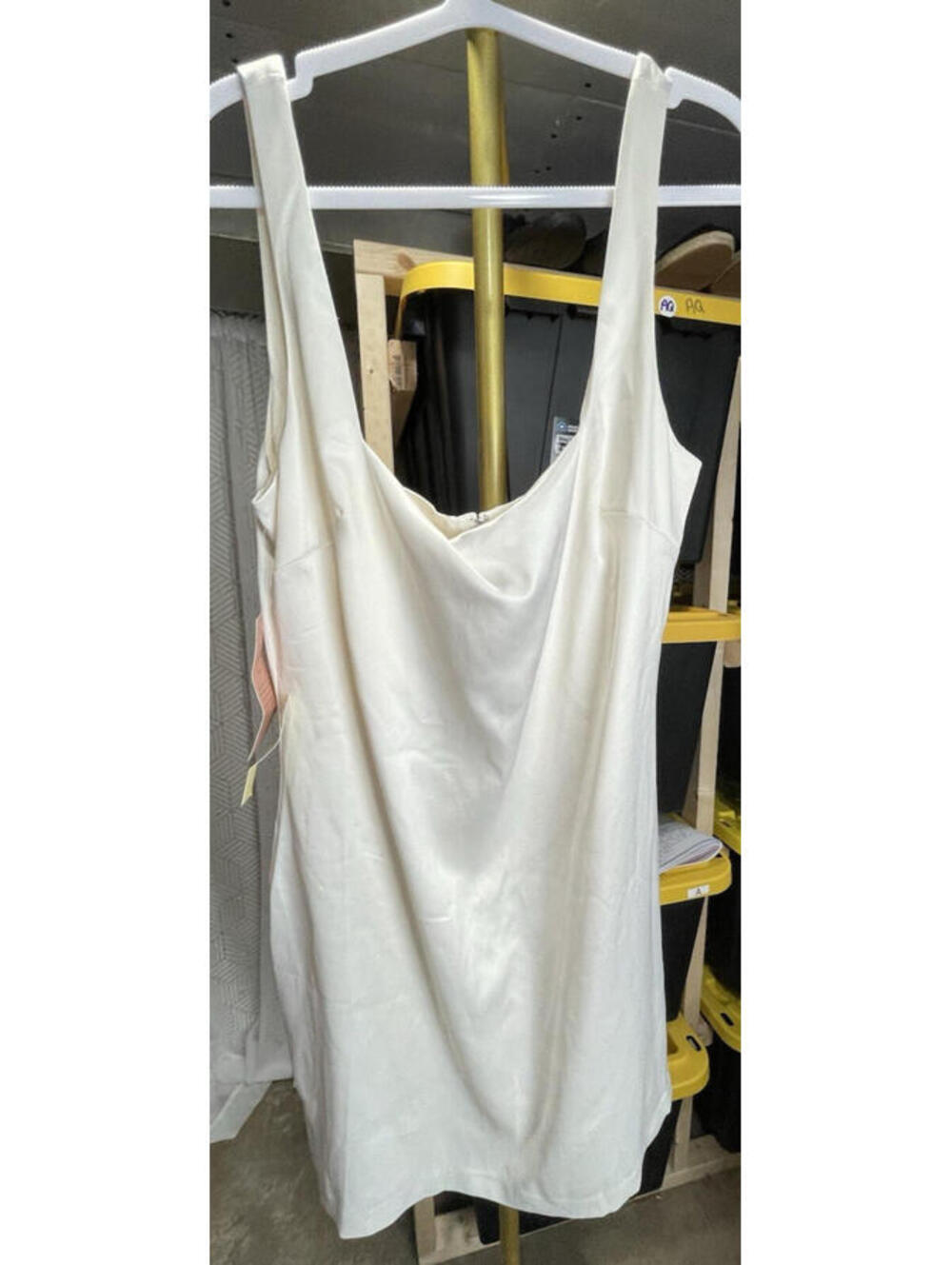 BHLDN Anthropologie Ivory Satin Short Dress XL Bridal Reception Formal NWT $178 - Picture 2 of 9